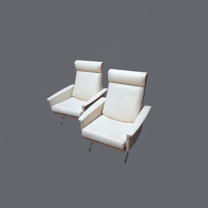 Beaufort Space Age lounge stoelen 70's Belgisch design, Huis en Inrichting, Fauteuils, Gebruikt, Stof, 75 tot 100 cm, Minder dan 75 cm