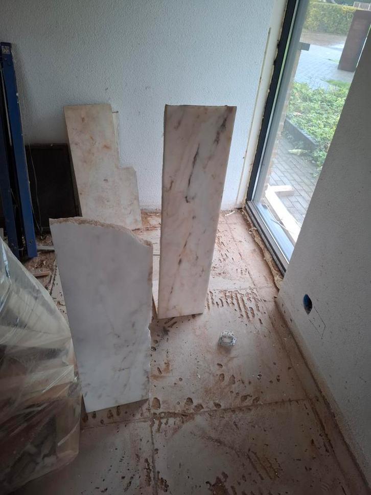 Marmeren Openhaard Ombouw - Stukken, Doe-het-zelf en Verbouw, Platen en Panelen, Gebruikt, Overige materialen, 20 tot 50 mm, Ophalen