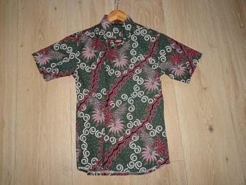 Batik herenoverhemd met korte mouwen uit Indonesië beschikbaar voor biedingen