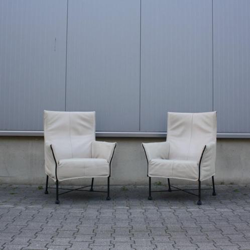 2 x Charly fauteuil Montis, Huis en Inrichting, Fauteuils, Gebruikt, Kunststof, Leer, Metaal, Ophalen