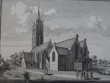 gravure NH kerk te Beverwijk Hendrik de Leth 1768 beschikbaar voor biedingen