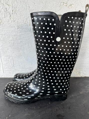 Regenlaarzen maat 40 zwart wit polkadot beschikbaar voor biedingen