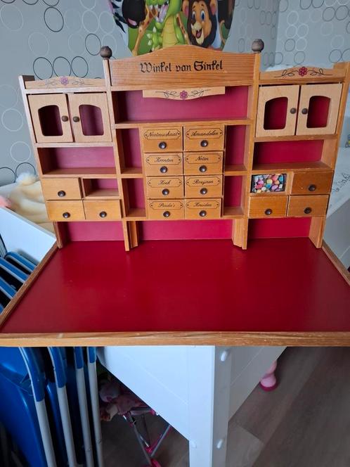 Vintage houten speelwinkeltje met toebehoren., Kinderen en Baby's, Speelgoed | Overig, Gebruikt, Jongen of Meisje, Ophalen of Verzenden