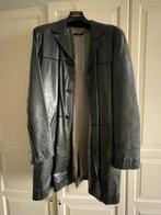 Stoere lange DNA leren jas 30,-, Maat 52/54 (L), Zwart, Ophalen of Verzenden, Gedragen