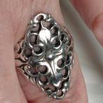 Antieke opengewerkte zilveren (925) ring, maat 18, Sieraden, Tassen en Uiterlijk, Antieke sieraden, Ophalen of Verzenden, Zilver