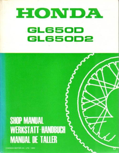 Honda GL650 D, GL650 D2 Silverwing Shop manual 1983 (1003z), Motoren, Handleidingen en Instructieboekjes, Honda, Ophalen of Verzenden