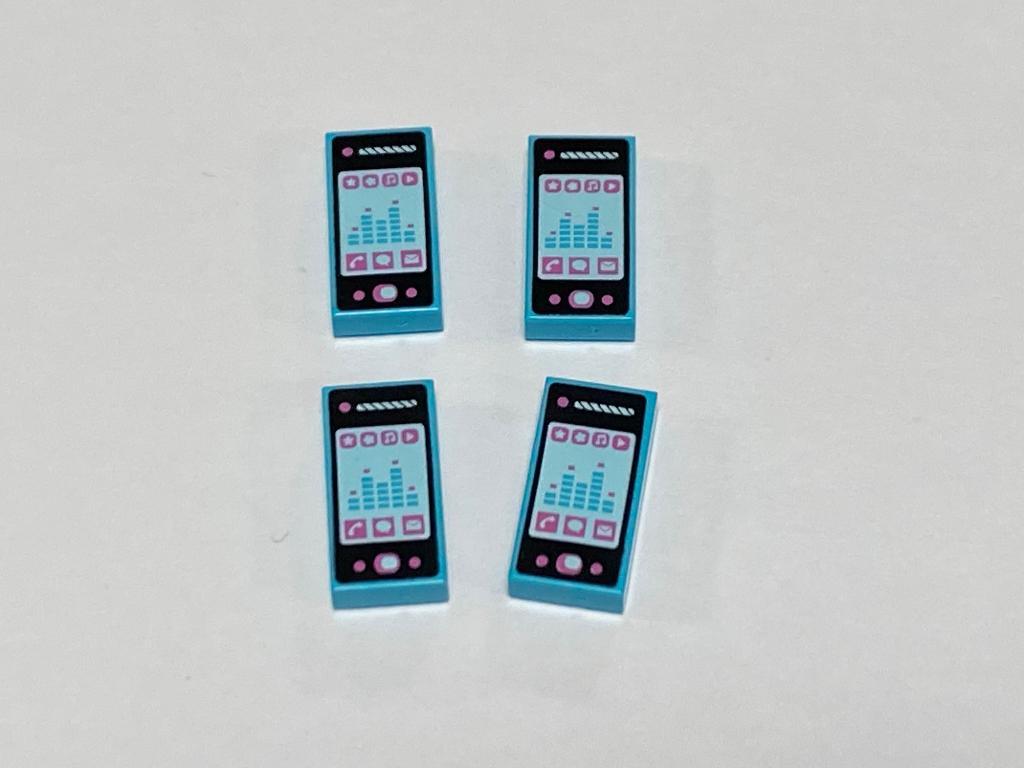 Partij 4x nieuwe 1 x 2 middel azure Lego tegels smartphone, Ophalen of Verzenden, Nieuw, Losse stenen, Lego