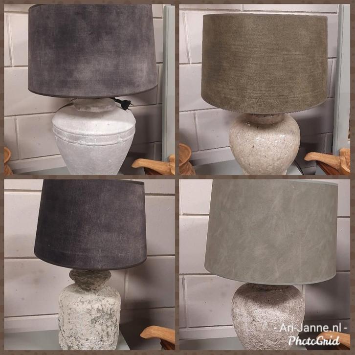 Landelijke kruiklampen, tafellamp, lampenvoet, lampenkap, Huis en Inrichting, Lampen | Tafellampen, Nieuw, 50 tot 75 cm, Stof