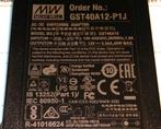MEAN WELL GST40A12-P1J 12V 3.34A 40W AC Industrial Adapter, Computers en Software, Pc- en Netwerkkabels, Ophalen of Verzenden