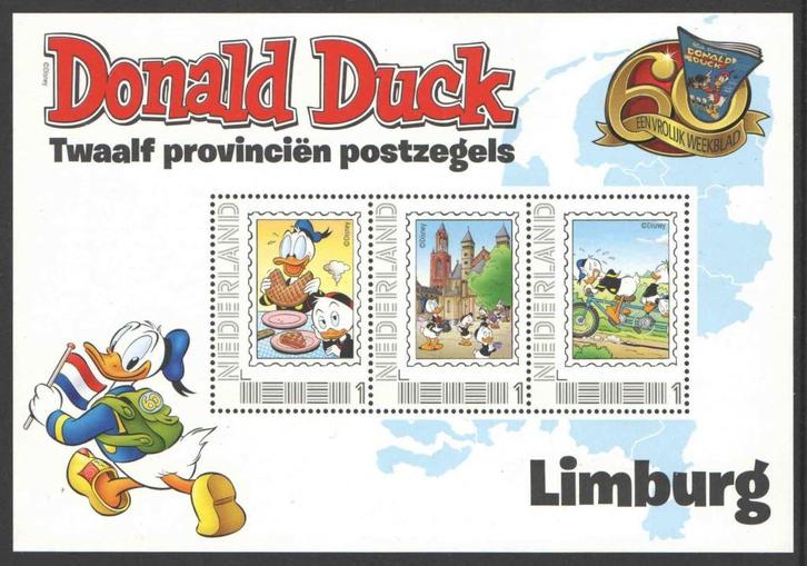 Postzegels Twaalf Provinciën, Donald Duck: Limburg, Postzegels en Munten, Postzegels | Nederland, Postfris, Na 1940, Ophalen of Verzenden