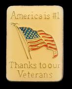 America is #1- Thanks to our Veterans pin, Ophalen of Verzenden, Nieuw, Stad of Land, Speldje of Pin