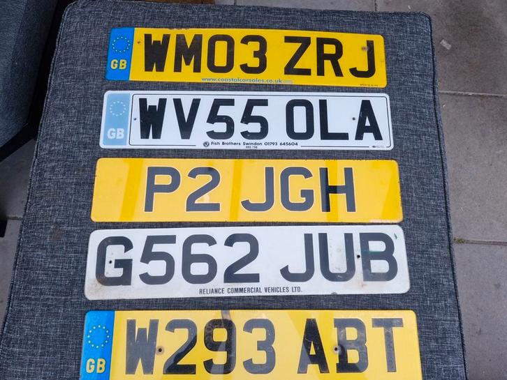 Engeland GB kentekenplaten set 5 nummerborden nummerplaten, Verzamelen, Automerken, Motoren en Formule 1, Gebruikt, Auto's, Ophalen of Verzenden