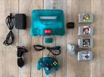 N64 Clear Blue - Inc. games en toebehoren, Spelcomputers en Games, Spelcomputers | Nintendo 64, Ophalen of Verzenden, Zo goed als nieuw