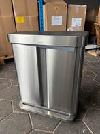 Simplehuman 58L - Dual Compartment - NIEUW IN DOOS, Kunststof, Met pedaal, 50 tot 75 cm, Nieuw