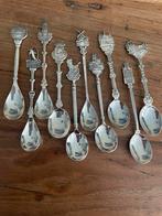 10 verzilverde theelepeltjes (souvenier, steden), Antiek en Kunst, Ophalen of Verzenden