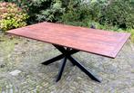 Eettafel kersenhout met stalen spinpoot, Ophalen, 50 tot 100 cm, Zo goed als nieuw, 150 tot 200 cm