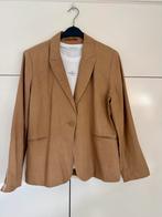 Emotions cognac kleur linnen blazer jasje 42 CHCS  colbert, Verzenden, Zo goed als nieuw, Maat 42/44 (L), Bruin