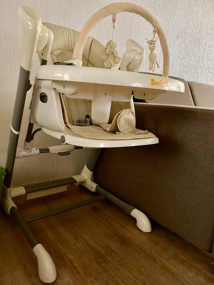 Baninni kinderstoel en schommelstoel, Kinderen en Baby's, Kinderstoelen, Gebruikt, Meegroeistoel, Afneembaar eetblad, Ophalen