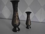 2 vintage gegraveerd koper vaas 15-25 cm India 1960 ook p s, Antiek en Kunst, Antiek | Vazen, Ophalen of Verzenden