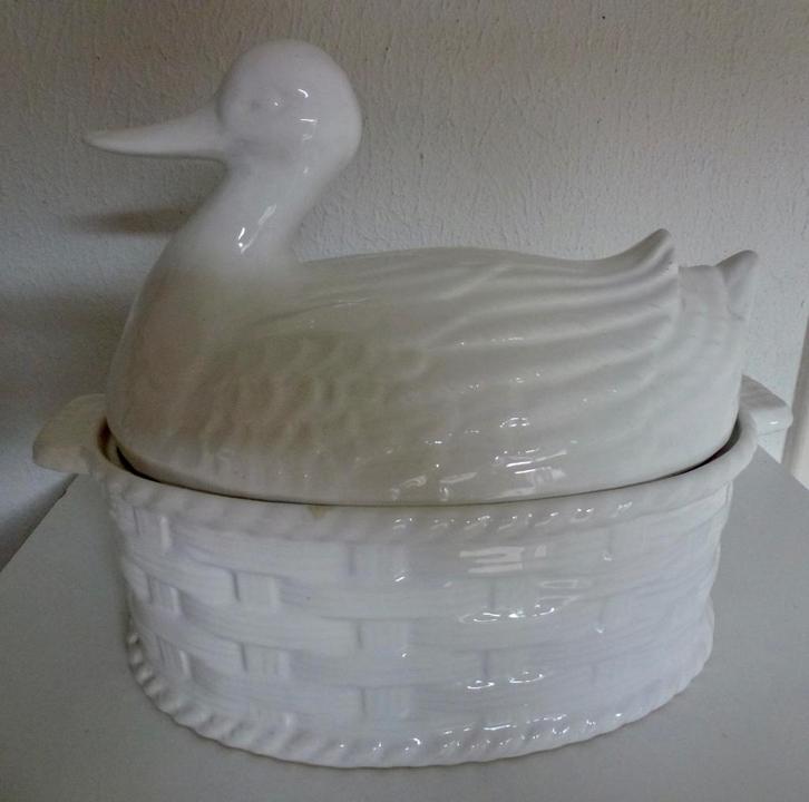 Vintage Keramiek Pateschaal in de vorm van een eend., Antiek en Kunst, Antiek | Keramiek en Aardewerk, Verzenden