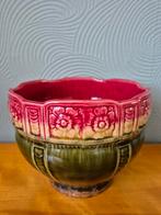 Art nouveau Jugendstil majolica bloempot., Antiek en Kunst, Ophalen of Verzenden
