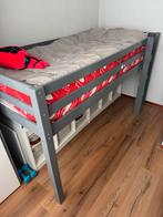 Halfhoogslaper Grijs 90x200, Kinderen en Baby's, Kinderkamer | Bedden, Ophalen, 85 tot 100 cm, Gebruikt, Hoogslaper of Stapelbed