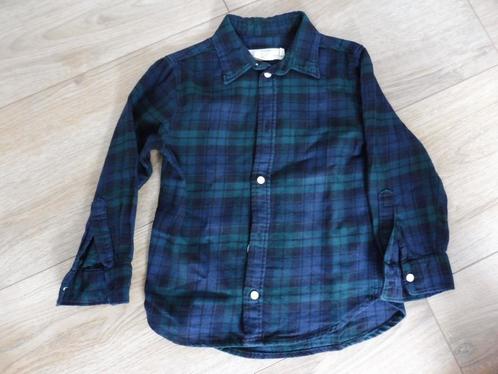 Groen/blauw geruit overhemd van H&M, Kinderen en Baby's, Kinderkleding | Maat 110, Zo goed als nieuw, Jongen, Overhemd of Blouse