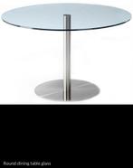 Lourens Fisher Round dining table glass, Ophalen, Gebruikt, Rond, Glas