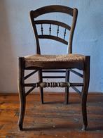 Antieke stoeltjes met biezen zitting, Huis en Inrichting, Stoelen, Gebruikt, Bruin, Hout, Vier