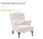 GEZOCHT: Landelijke fauteuil creme wit (Goossens), 75 tot 100 cm, Ophalen of Verzenden, Zo goed als nieuw, Stof