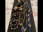 Vintage antieke Gouden sieraden Michaela Frey , Lapis Lazuli, Verzenden, Zo goed als nieuw, Met edelsteen, Goud
