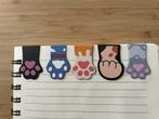 Boekenleggers, bladwijzers  magneetjes katten pootjes, Verzamelen, Verzenden, Nieuw