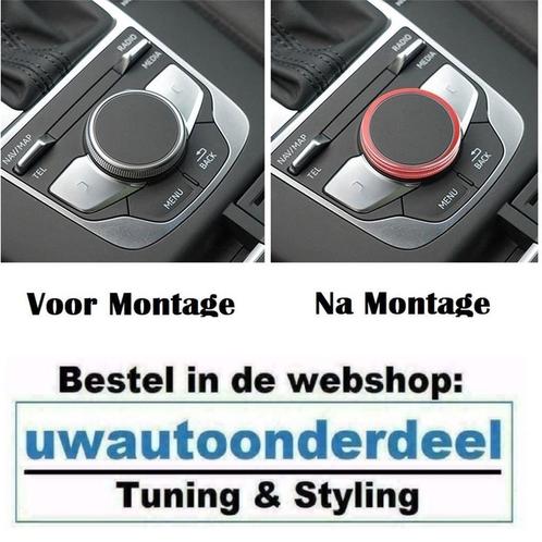 Navigatie knop Trim Rood Geschikt voor Audi A3 S3 Rs3 8V MMI, Auto diversen, Tuning en Styling, Verzenden