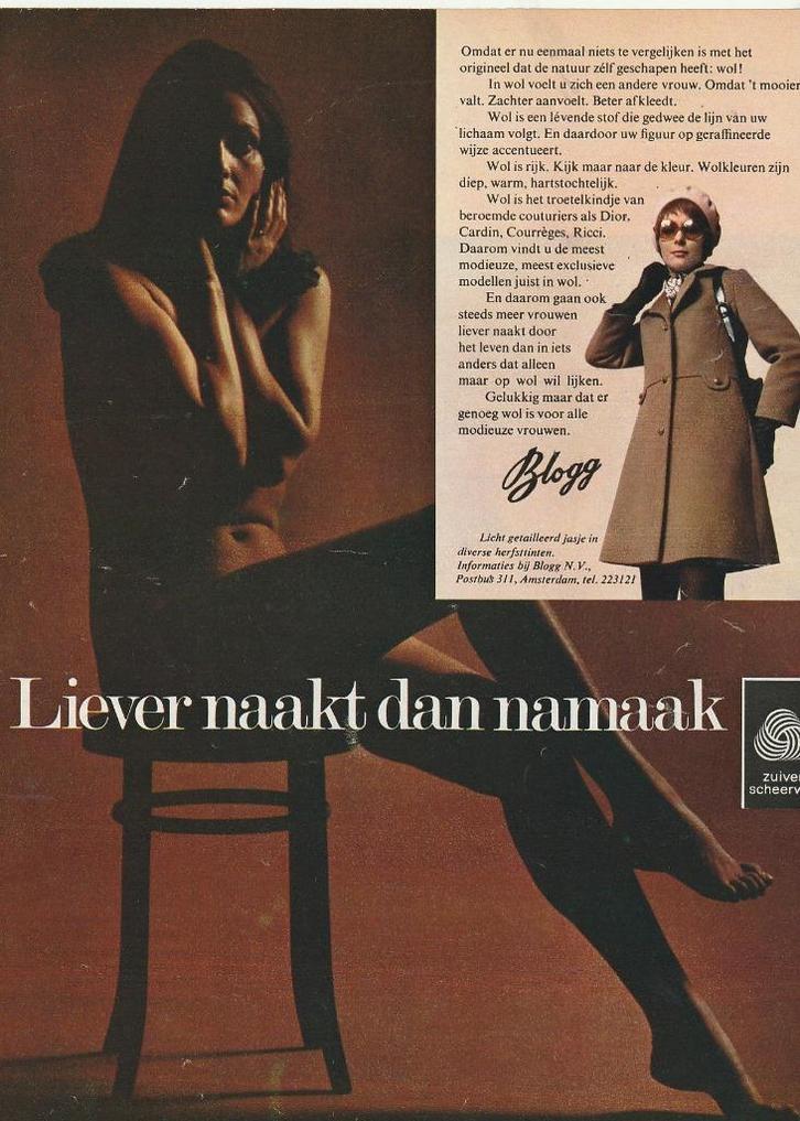 Retro reclame 1970 Scheerwol liever naakt naakte vrouw, Verzamelen, Retro, Overige typen, Verzenden