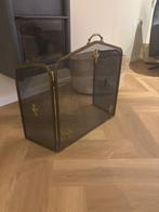 Vintage haardscherm – 3-luik inklapbaar – 103 cm breed, Huis en Inrichting, Ophalen, Zo goed als nieuw, Vrijstaande haard, Houthaard