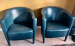 Merk Moroso, 2 lederen clubfauteuils, Huis en Inrichting, Fauteuils, Ophalen, Gebruikt, 75 tot 100 cm