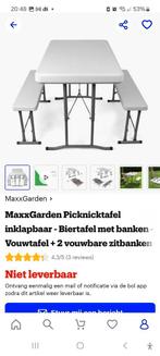 Maxxgarden picknicktafel, Tuin en Terras, Picknicktafels, Ophalen, Overige materialen, Zo goed als nieuw, Inklapbaar