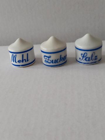 Porcelein mini Mehl, Zucker en Salz. beschikbaar voor biedingen