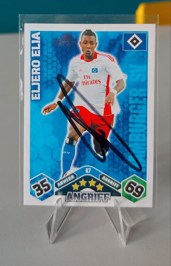 Eljero Elia Hamburger SV SIGNED card, Verzamelen, Sportartikelen en Voetbal, Zo goed als nieuw, Poster, Plaatje of Sticker, Buitenlandse clubs