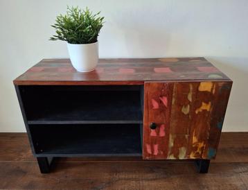 Tv-meubel 80x33x46cm van gerecycled en bewerkt hout, nieuw beschikbaar voor biedingen