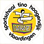 Sticker sport Karate Tino Hoogendijk 12x12cm., Verzamelen, Verzenden, Zo goed als nieuw, Sport