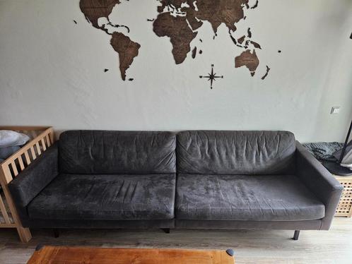Sissy-Boy Amsterdam 3-zitsbank in zwart leer, Huis en Inrichting, Banken | Bankstellen, Zo goed als nieuw, Rechte bank, Driepersoons
