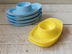 Vintage Eierdopjes Bootjes - Set van 6, Huis en Inrichting, Ophalen of Verzenden, Gebruikt, Kunststof, Los bestek