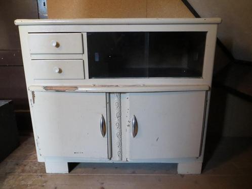 Lief oud kastje / dressoir / theekastje. Brocante., Huis en Inrichting, Kasten | Dressoirs, Gebruikt, 50 tot 100 cm, 25 tot 50 cm