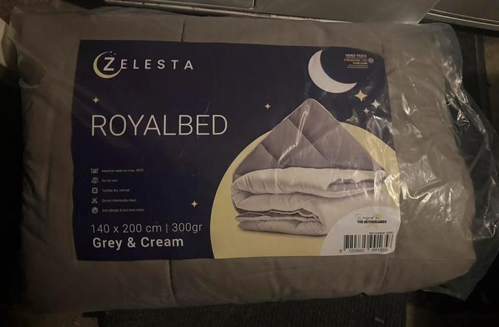 Nieuw: ZELESTA RoyalBed Dekbed – 140x200 cm –Grijs & Crème, Huis en Inrichting, Slaapkamer | Beddengoed, Nieuw, Overige typen