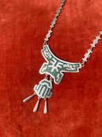 Vintage Native Zilverketting met Malachiet, Ophalen of Verzenden, Zo goed als nieuw, Met edelsteen, Groen