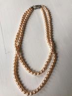 Parelketting faux parels dubbele rij vintage, Ophalen of Verzenden, Gebruikt, Wit, Overige materialen