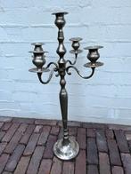Zilverkleurige grote kandelaar, Antiek en Kunst, Ophalen, Overige materialen