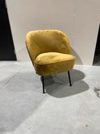 Gele fauteuil BePureHome met zwarte poten, Huis en Inrichting, Fauteuils, Ophalen, Gebruikt, Minder dan 75 cm, Stof