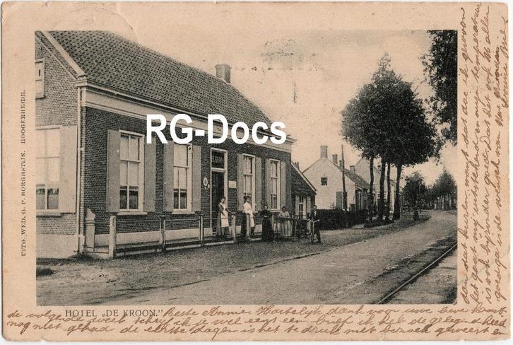 Ansichtkaart - Briefkaart Hotel De Kroon Hoogerheide 1904, Verzamelen, Ansichtkaarten | Nederland, Gelopen, Noord-Brabant, Voor 1920